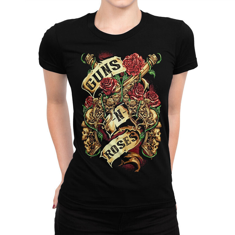 

Футболка женская Dream Shirts Guns and Roses Женская 10006711 черная 2XL, Guns and Roses Женская 10006711