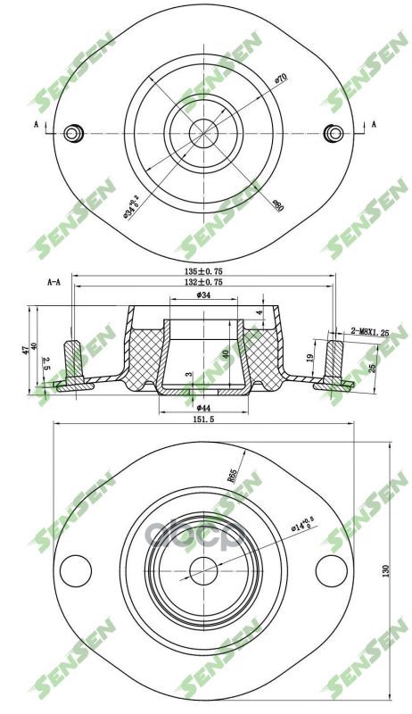 

SENSEN M61162 Опора амортизатора переднего opel astra f 91