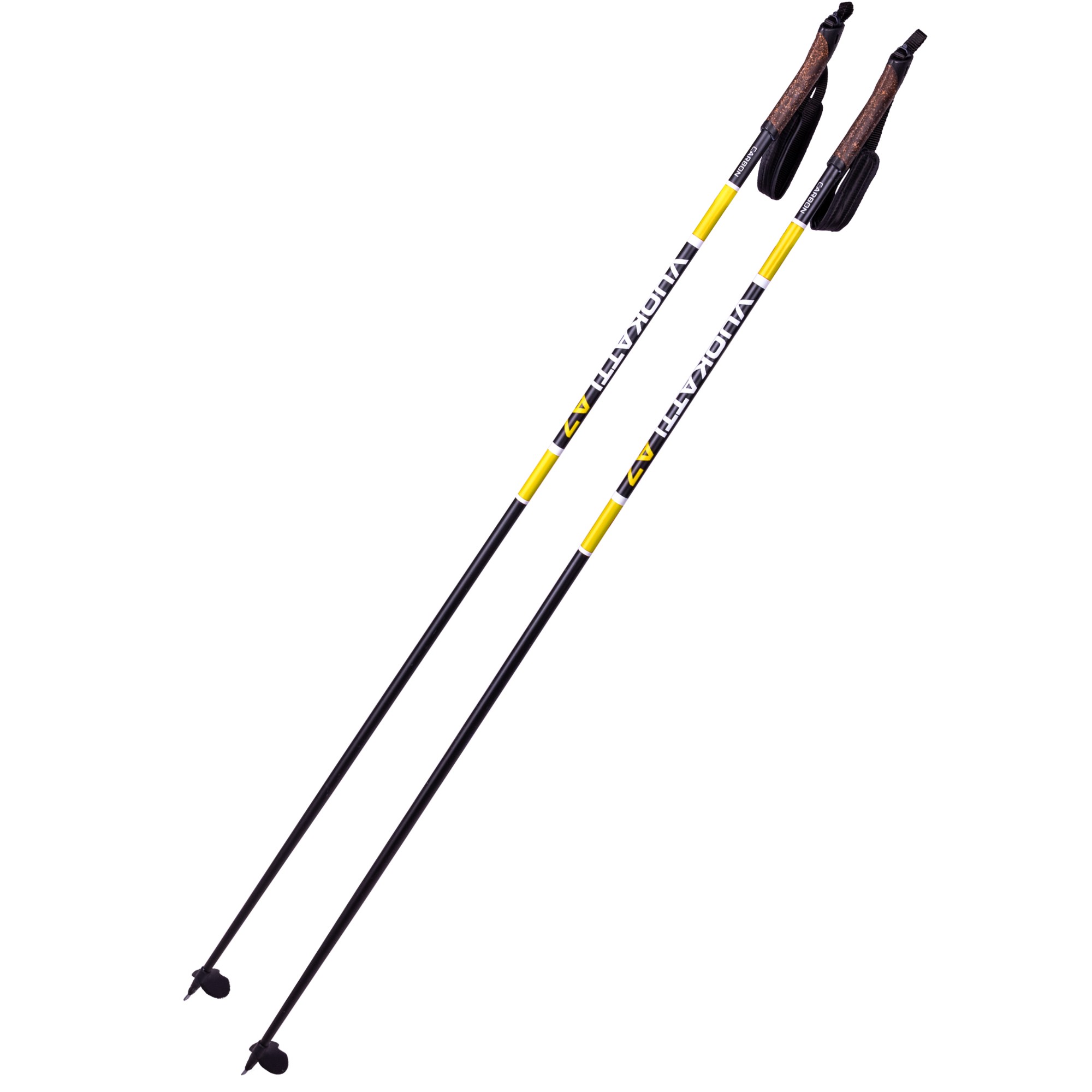 Палки лыжные беговые VUOKATTI 150 см Black Yellow гибрид