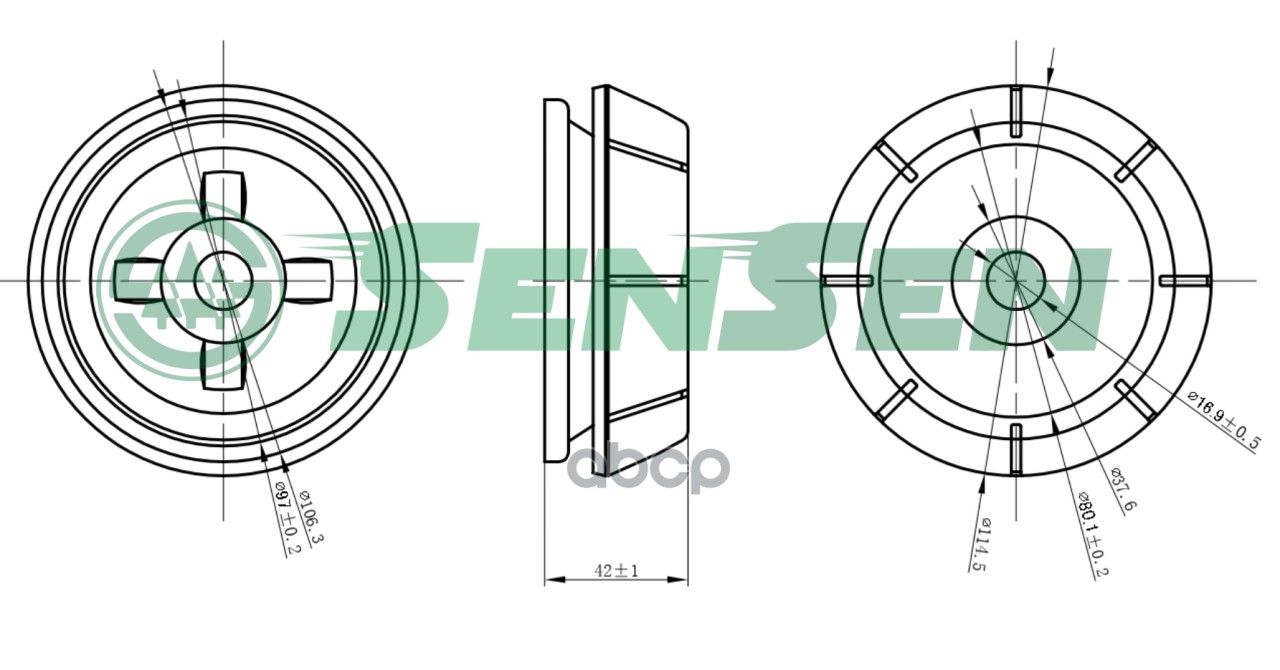 SENSEN M61198 Опора_передней стойки opel calibravectra-a 1989 - 1997 1693₽