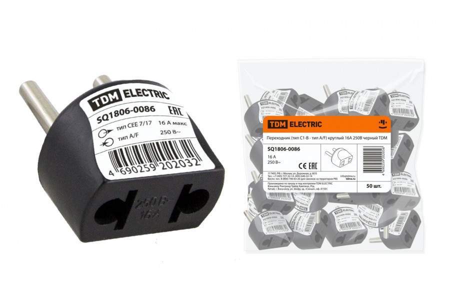 

Вилка угловая TDM Electric, арт. 449970, 10 шт., Черный, 449970