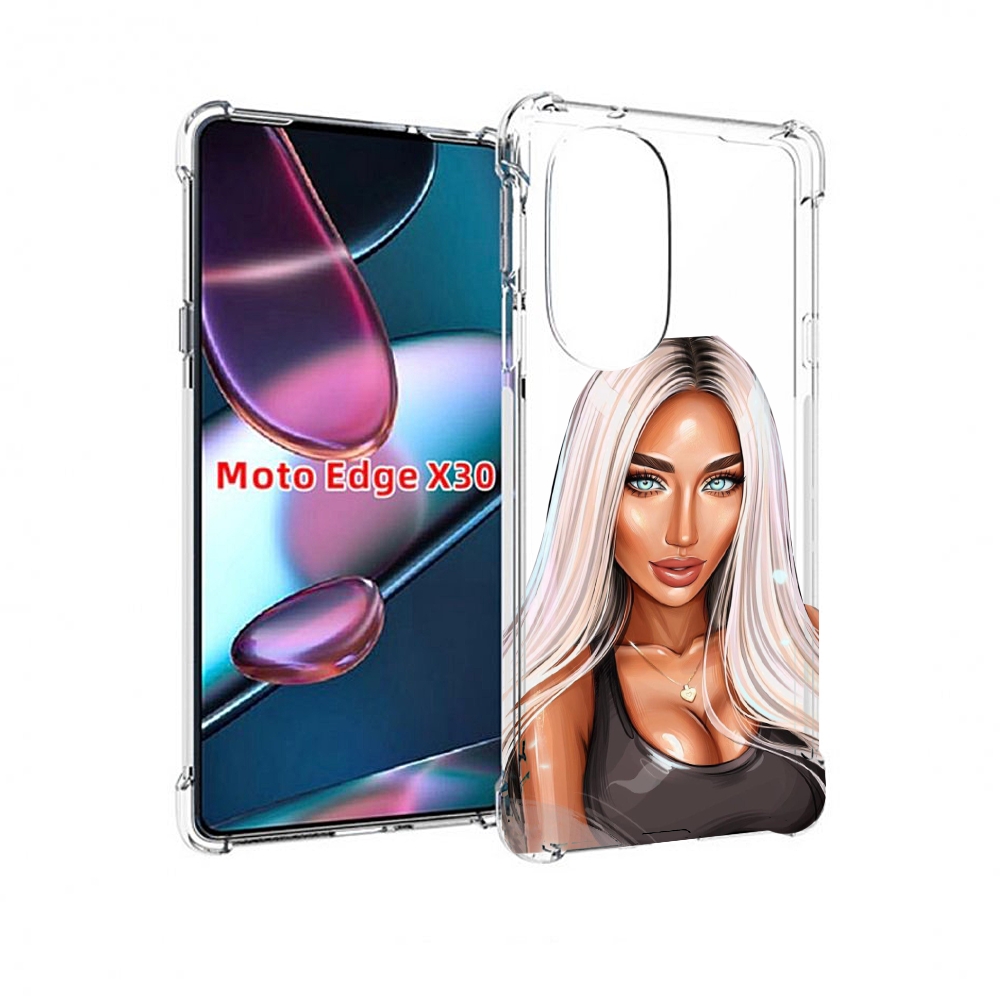 

Чехол MyPads Блондинка женский для Motorola Moto Edge X30, Прозрачный, Tocco