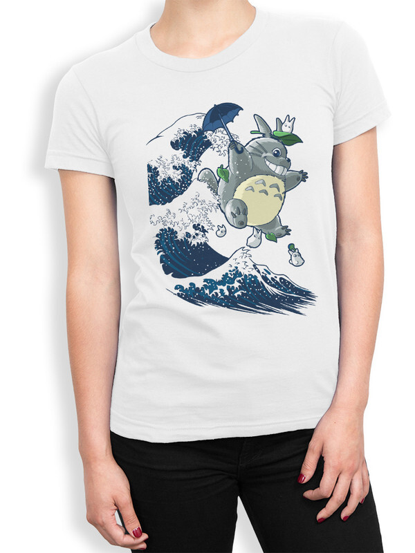

Футболка женская Dream Shirts Тоторо На Волне белая XL, Тоторо На Волне