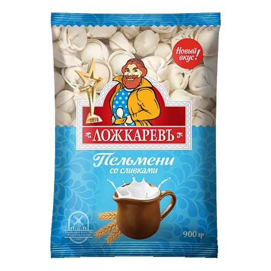 

Пельмени Ложкаревъ Со сливками 900 г