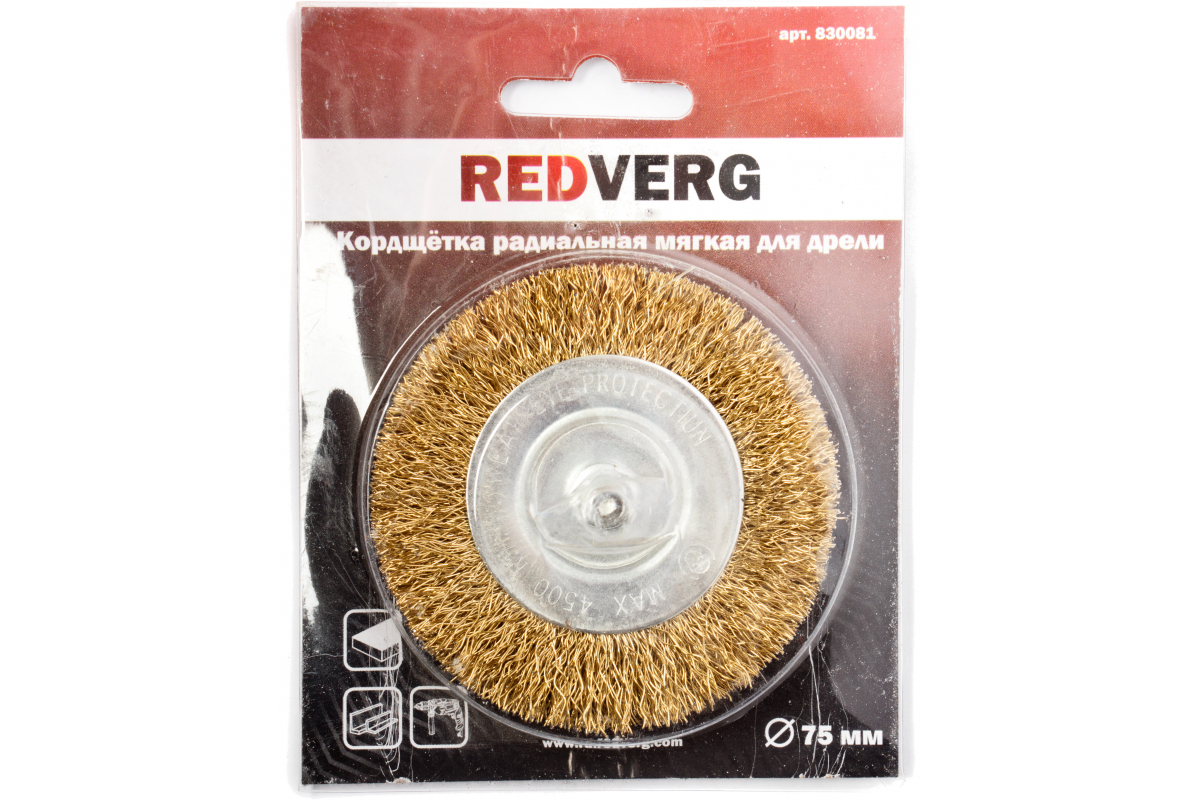 

Кордщетка для дрели Redverg радиальная 75мм, 6623595