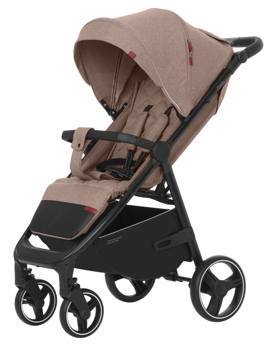 фото Коляска прогулочная carrello bravo 2022 linen beige red logo crl-8512