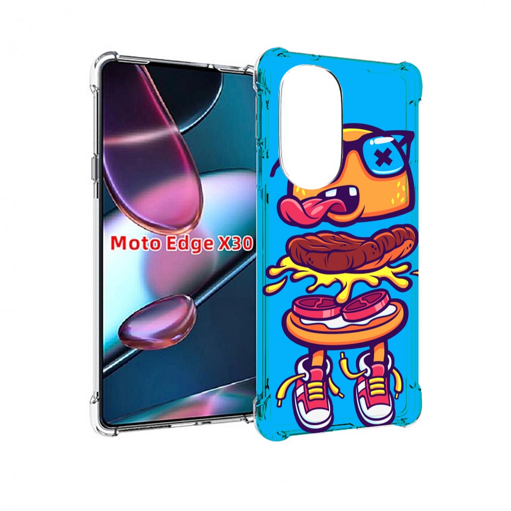 

Чехол MyPads Бургер с очками для Motorola Moto Edge X30, Прозрачный, Tocco