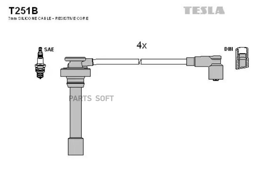 

TESLA Провода высоковольтные TESLA T251B