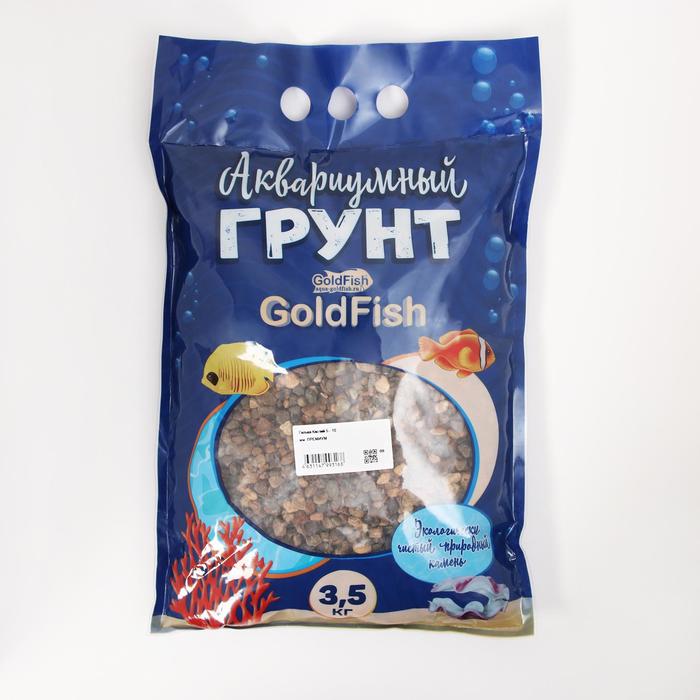 фото Грунт для аквариума gold fish галька каспий 5 - 10 мм, 3,5 кг