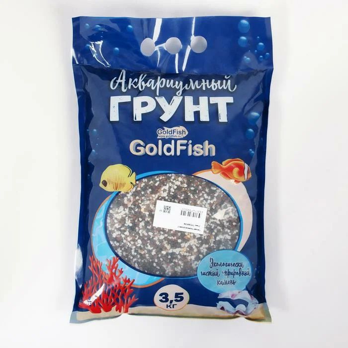 

Грунт для аквариума Gold Fish Галька Черноморская 2 - 3 мм, 3,5 кг, Разноцветный, Черноморская