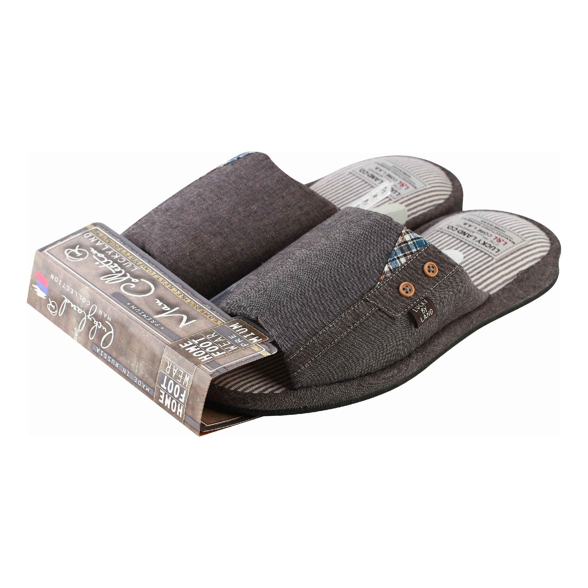 

Тапочки мужские Lucky Land 3527M-LMO-W зеленые 43 RU