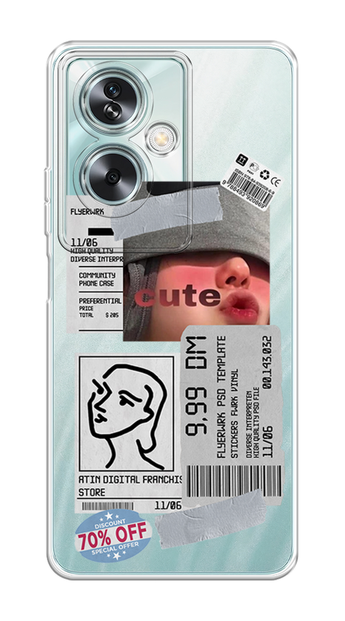 

Чехол на Oppo A79 5G "Cute girl collage", Розовый;серый;голубой, 2515650-1