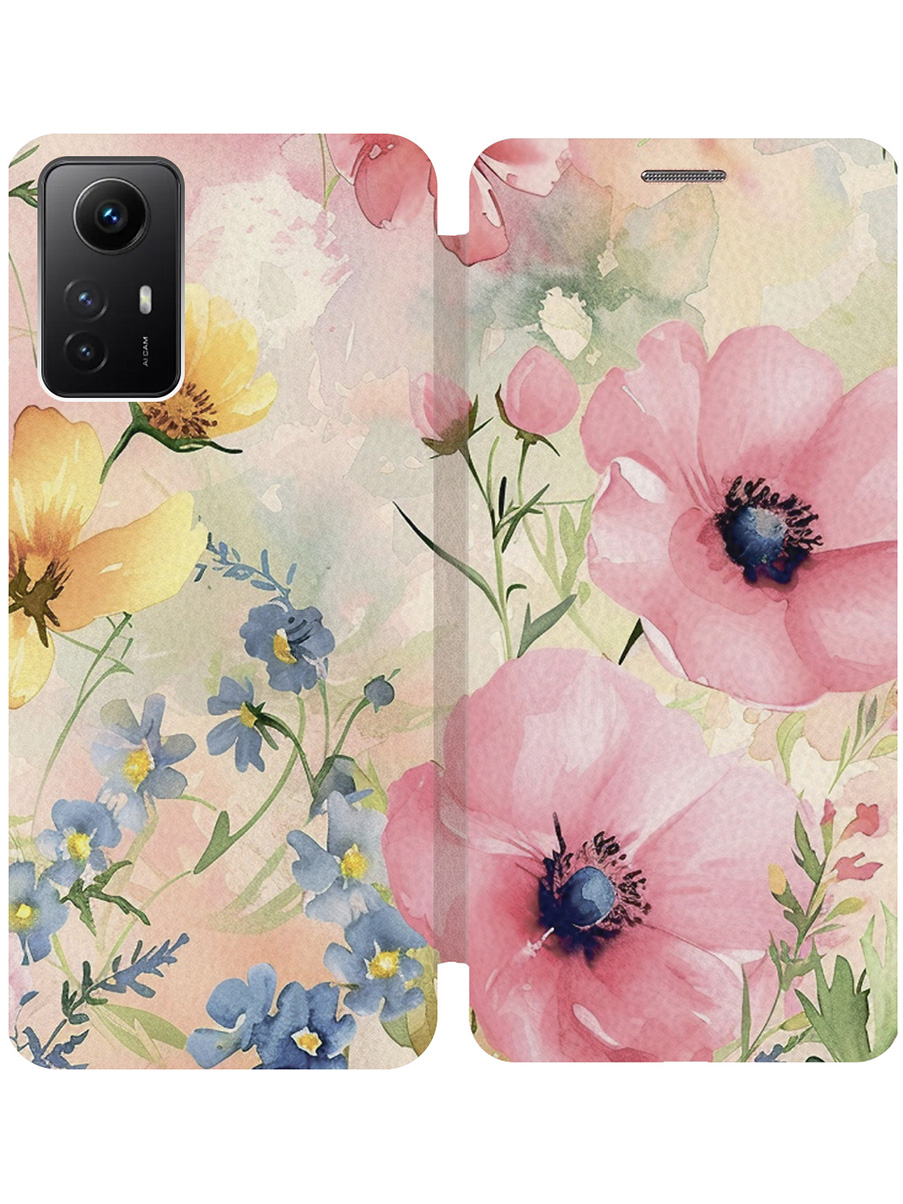 

Чехол-книжка на Xiaomi Redmi Note 12s с принтом "Акварельные маки" золотой, Золотистый;бежевый;желтый;розовый, 778676922