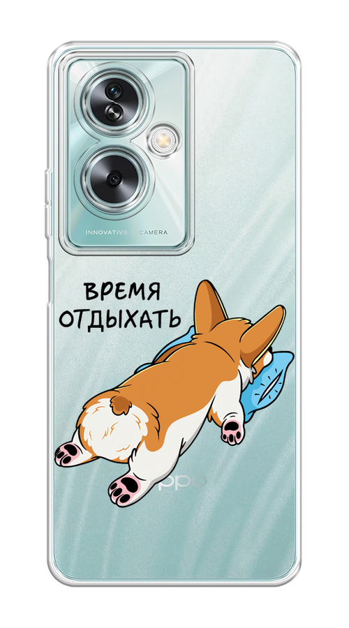 

Чехол на Oppo A79 5G "Корги отдыхает", Черный;коричневый;голубой, 2515650-1