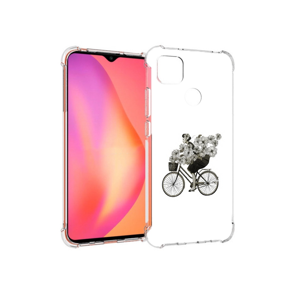 Чехол MyPads Tocco для Xiaomi Redmi 9C девушка на велосипеде с цветами (PT152115.265.307)