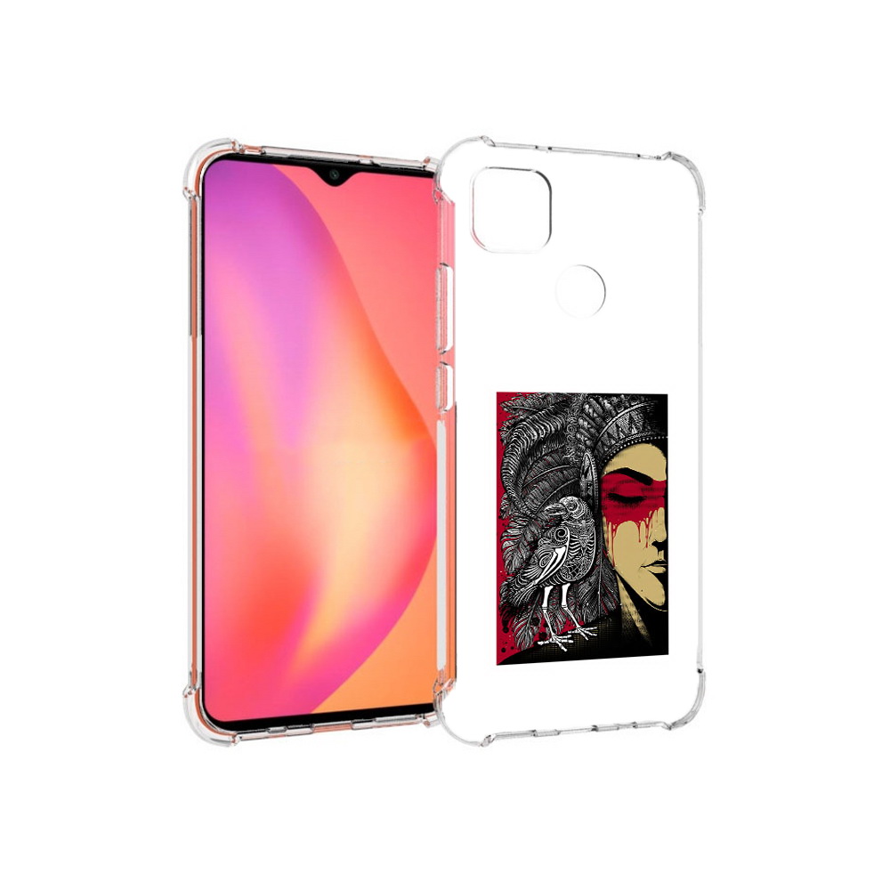 

Чехол MyPads Tocco для Xiaomi Redmi 9C девушка с вороном в абстракции (PT152115.265.311), Прозрачный, Tocco