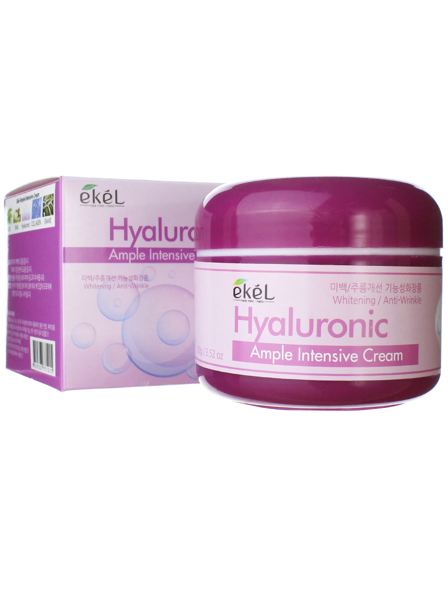 Крем для лица Ekel Hyaluronic Ample Intensive Cream с гиалуроновой кислотой, 100 г eveline блеск для губ flower garden с гиалуроновой кислотой