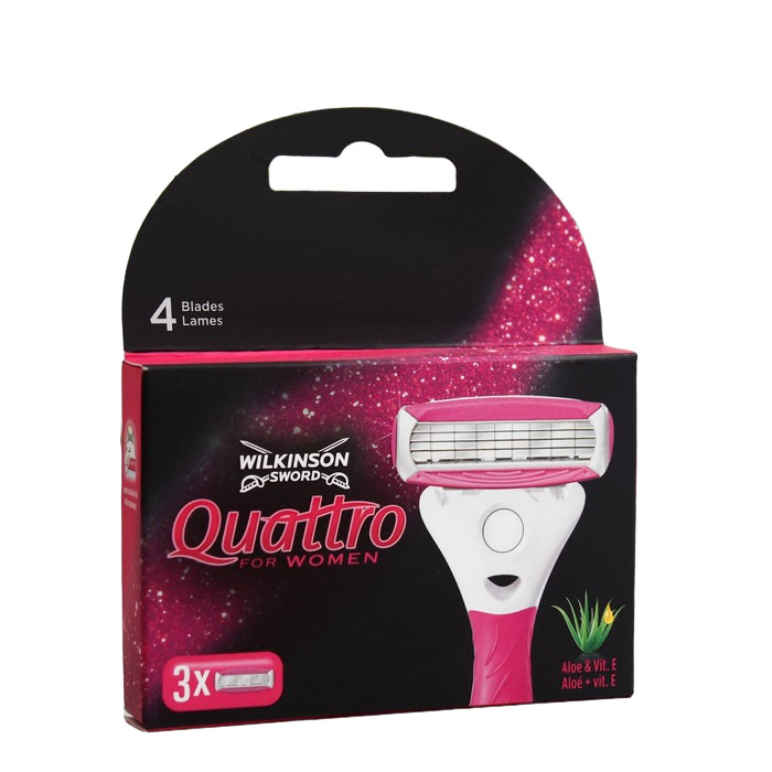 

Сменные кассеты для бритья Wilkinson Sword QUATTRO for Women, 4 лезвия, 3 шт.