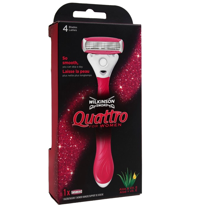 

Станок для бритья Wilkinson Sword QUATTRO for Women женский + 1 кассета, 4 лезвия