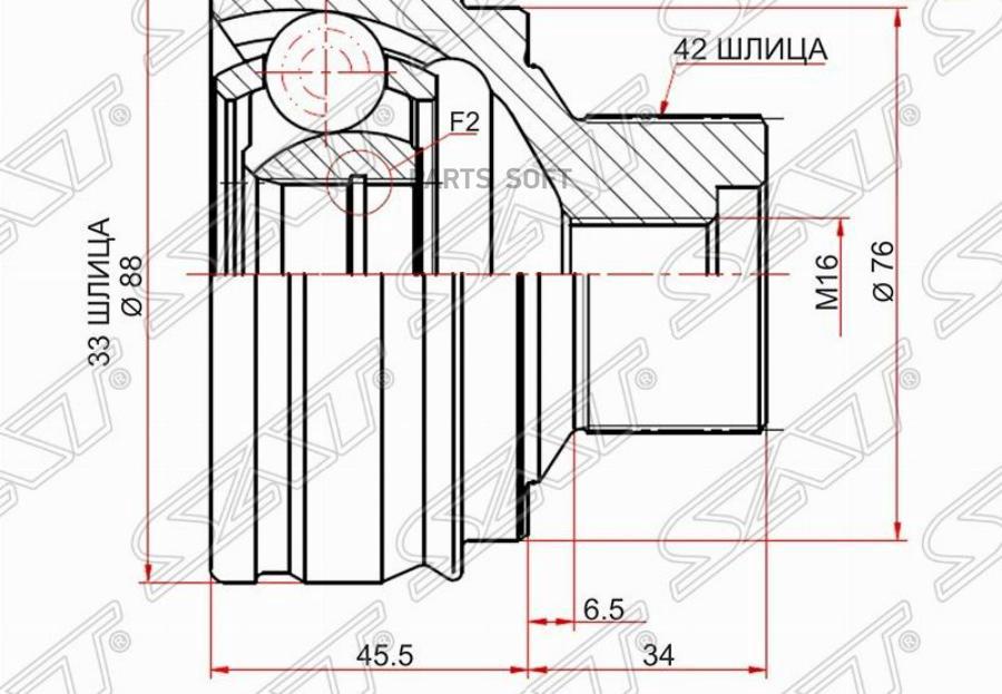 

SAT Шрус наружный AUDI A4/A6/Q5 07-