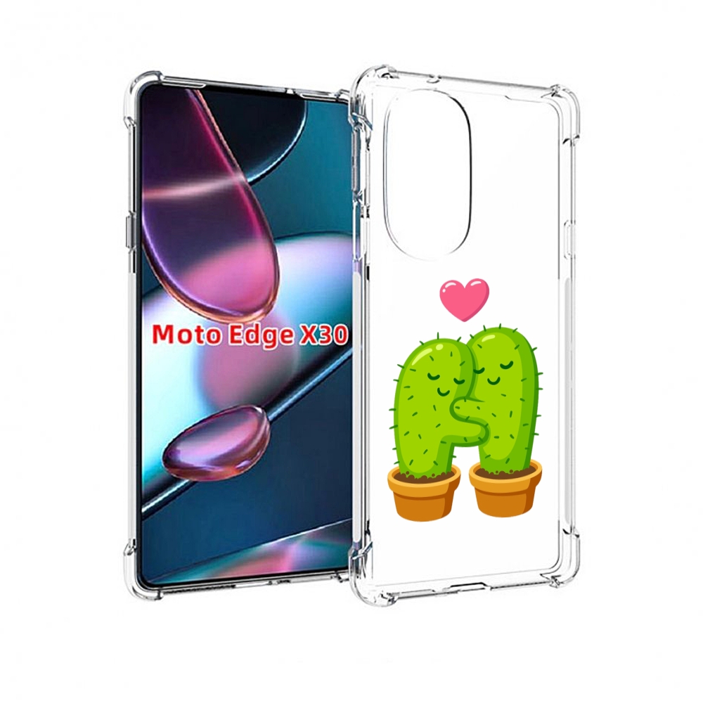 

Чехол MyPads Влюбленные-кактусы для Motorola Moto Edge X30, Прозрачный, Tocco