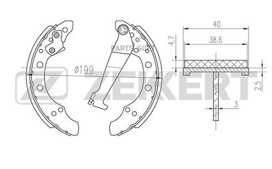 

Колодки тормозные Audi 100 II 76-, 80 III-IV 78-, 90 I-II 84 задние барабанные GS8 ZEKKERT