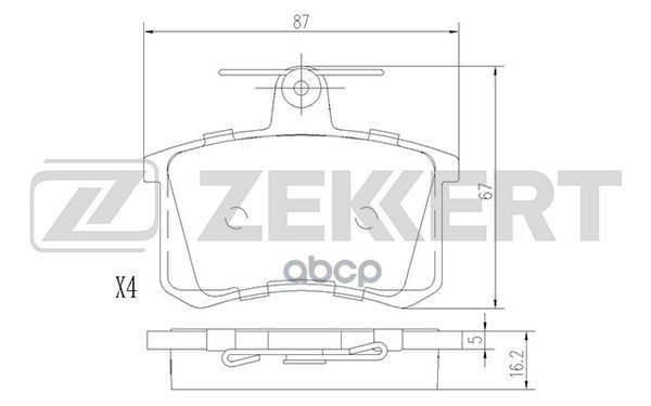 

Колодки тормозные Audi 80, 90, 100, 200 77-, A4 94-, A6 94-задние дисковые GDB1163 ZEKKERT