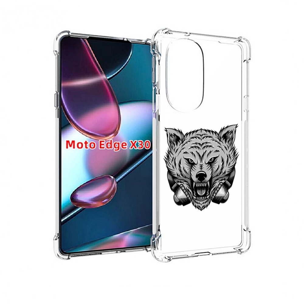 

Чехол MyPads Волк-в-наушниках мужской для Motorola Moto Edge X30, Прозрачный, Tocco