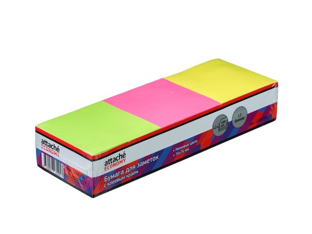 

Стикеры Attache Economy 76x76mm 100 листов 1266204, Разноцветный, Economy