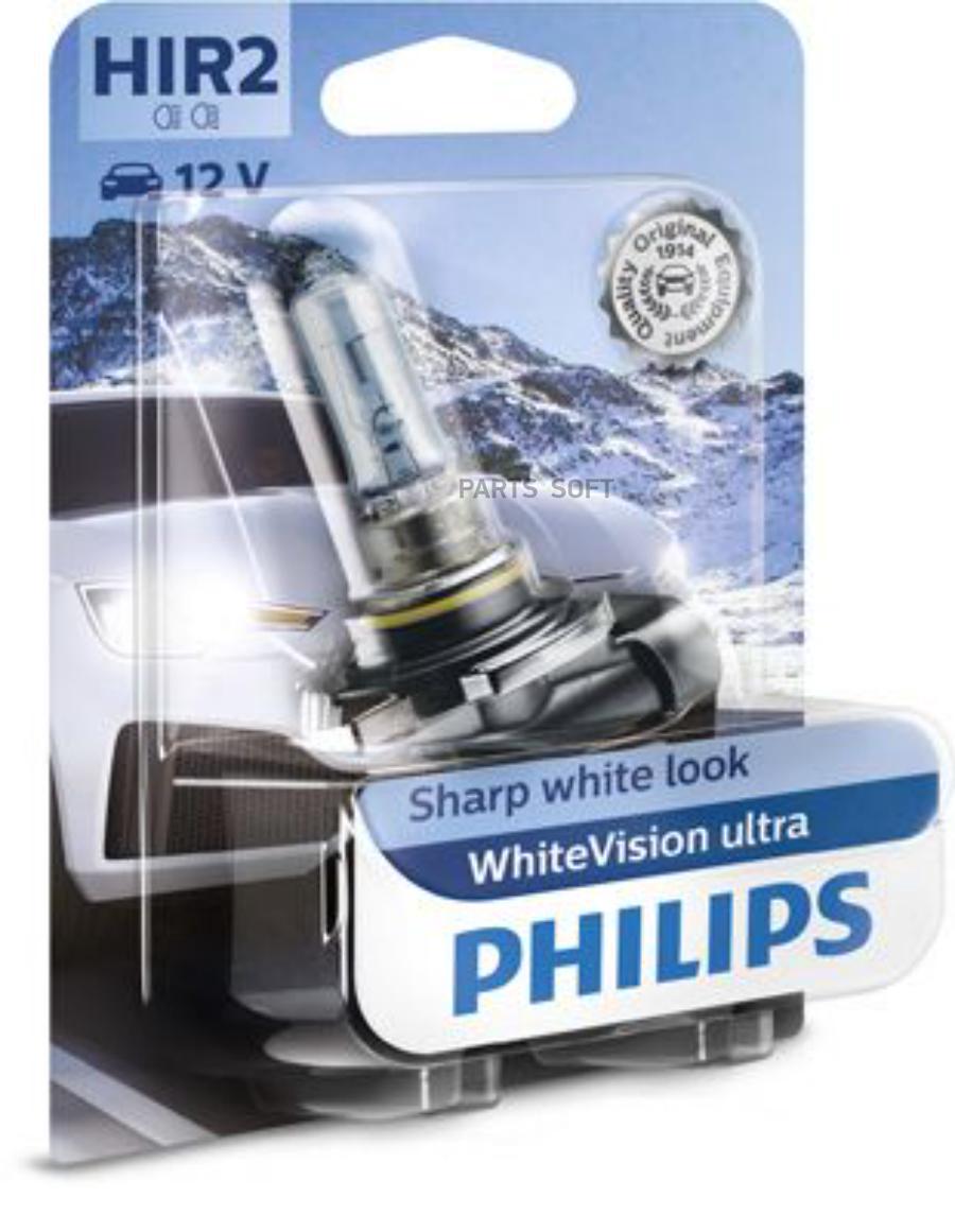 

PHILIPS ЛАМПА HIR2 9012 WHITEVISION ULTRA B1 PHILIPS 9012WVUB1