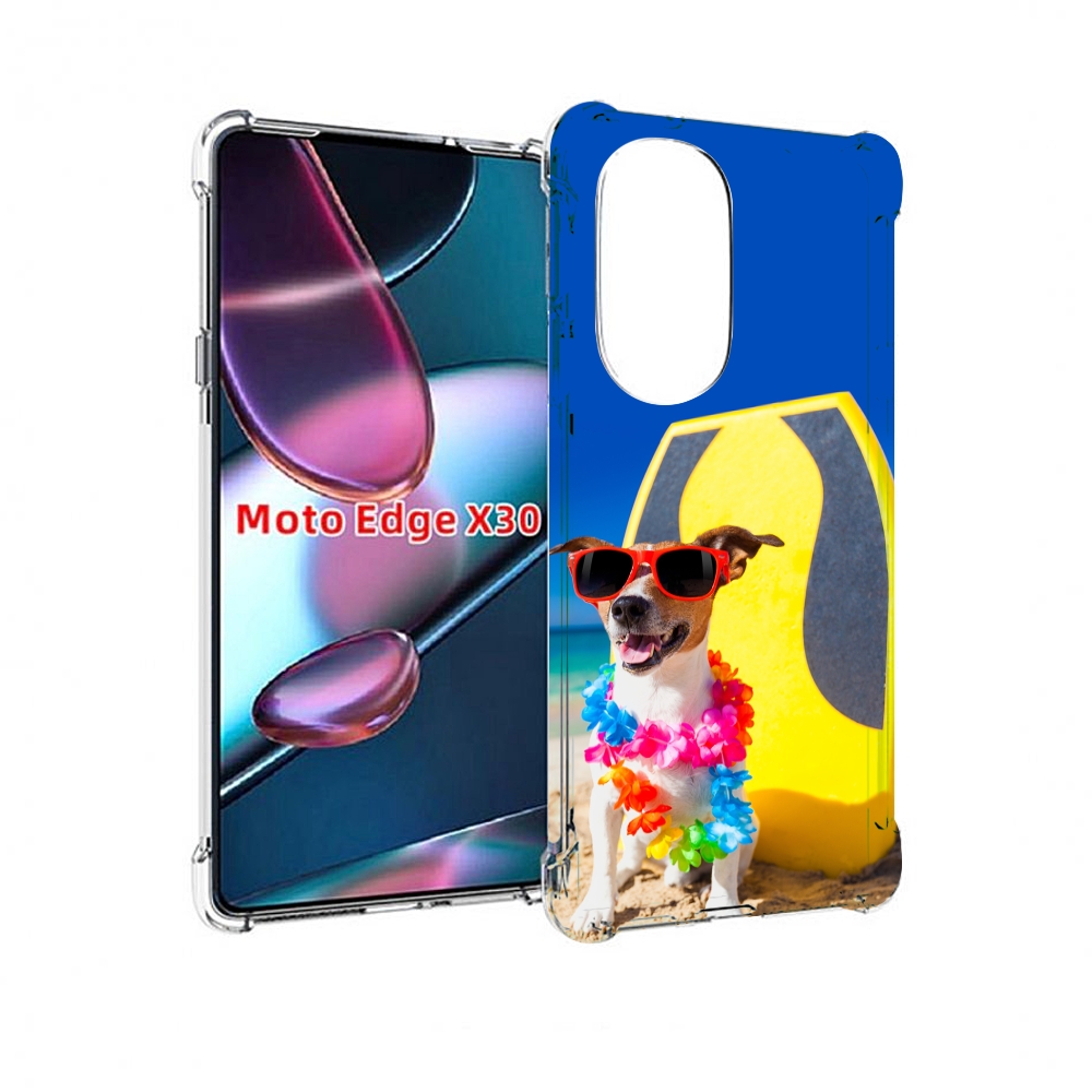 

Чехол MyPads Гавайская-собака для Motorola Moto Edge X30, Прозрачный, Tocco