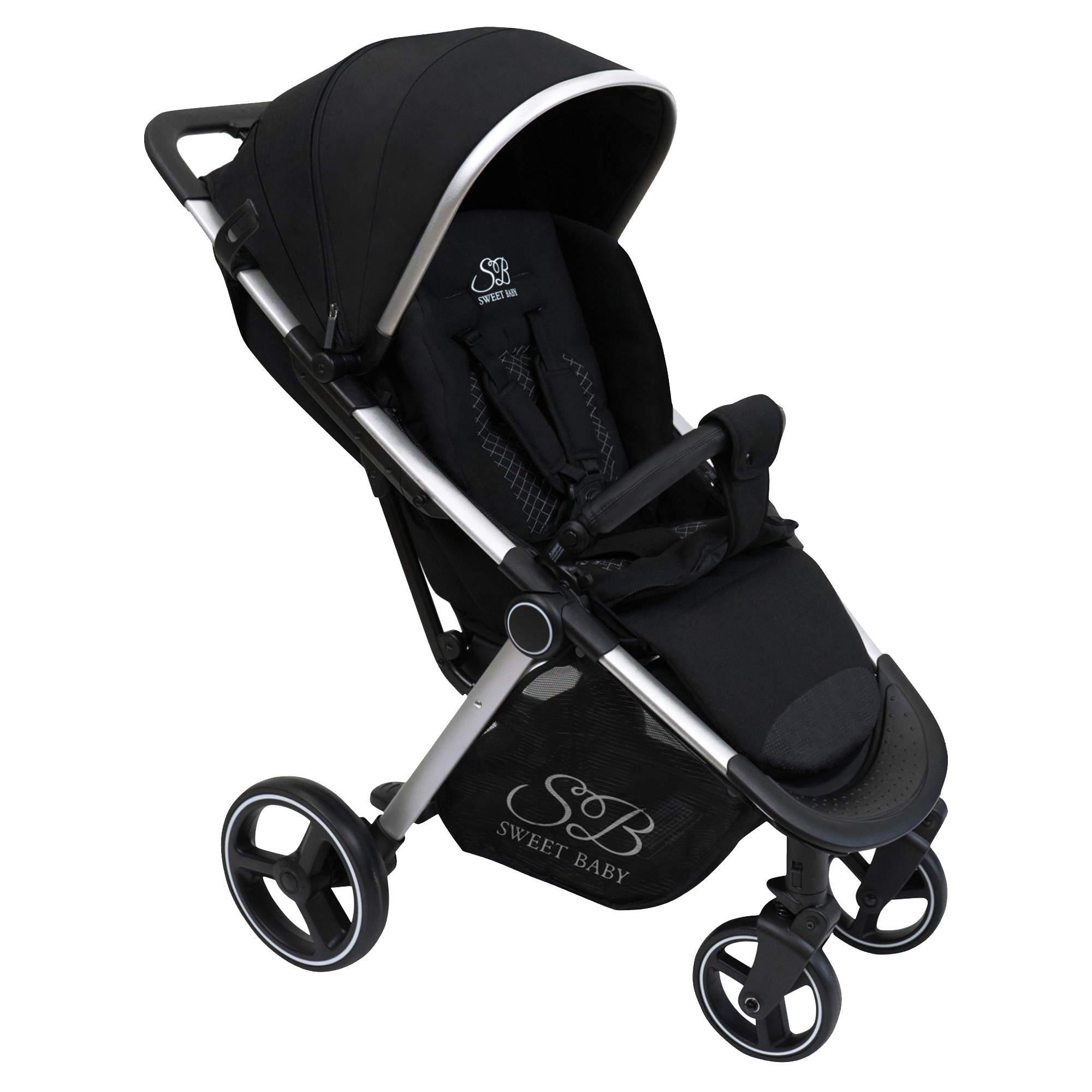 фото Прогулочная коляска sweet baby suburban compatto light black 426662