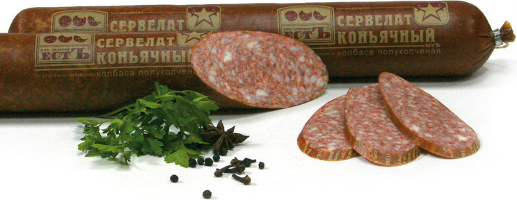 

Колбаса ЕстЪ Сервелат Коньячный полукопченый ~ 1 кг