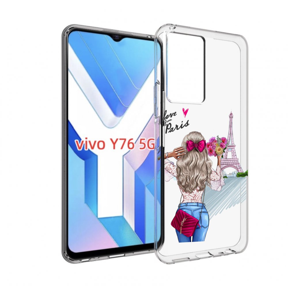 

Чехол MyPads Парижанка женский для Vivo Y76 5G, Прозрачный, Tocco