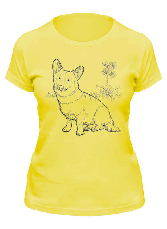 

Футболка женская Printio Корги желтая 2XL, Желтый, Корги