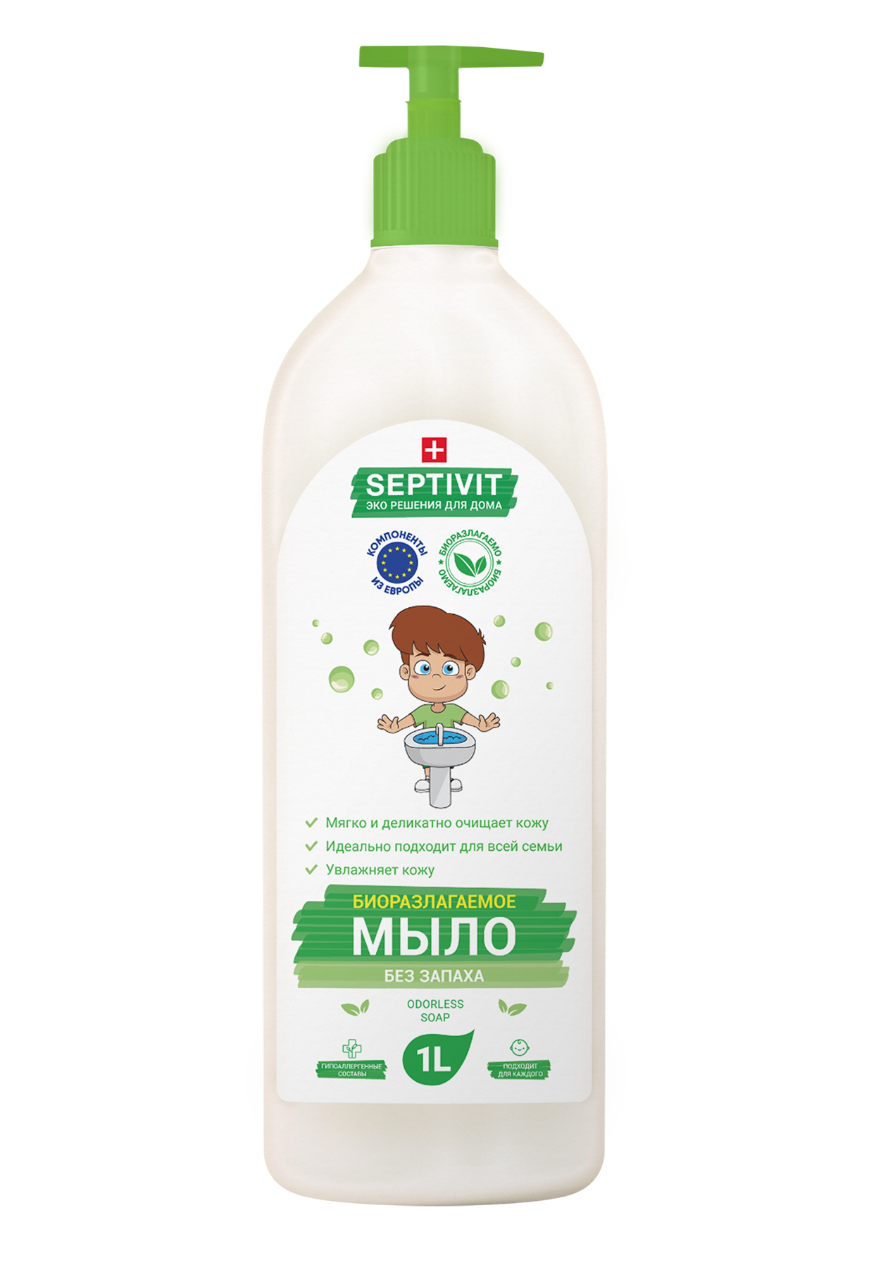 фото Жидкое мыло для рук без запаха septivit premium 1л