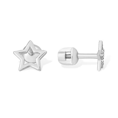 

Серьги-пусеты из серебра ЯХОНТ Ювелирный 214906, фианит, 214906