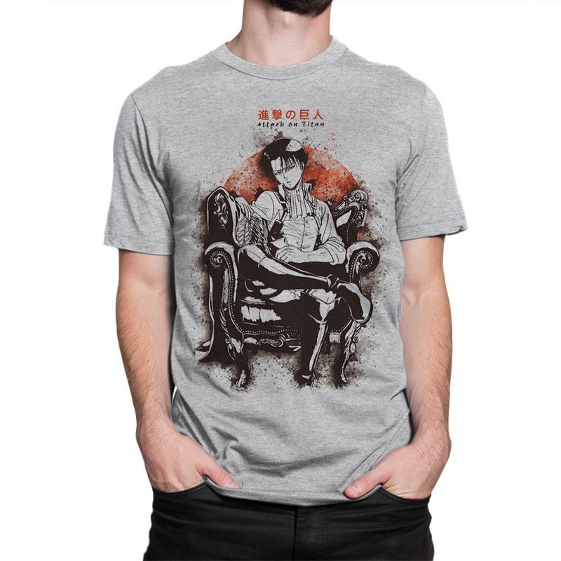 

Футболка мужская Design Heroes Аниме Атака на Титанов - Леви 2 серая 2XL, Серый, Аниме Атака на Титанов - Леви 2