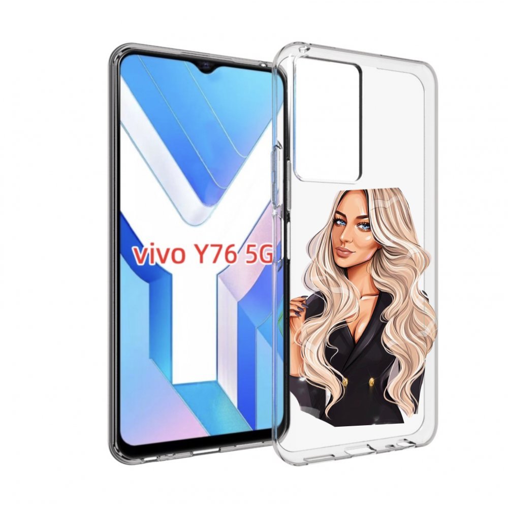 Чехол MyPads Платье-пиджак женский для Vivo Y76 5G