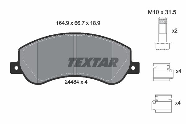 

Тормозные колодки Textar передение с потивошумной пласиной Q+ 2448404