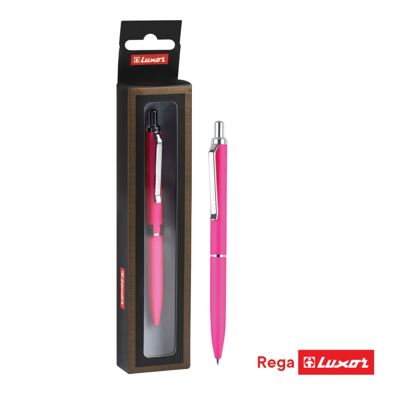 

Ручка Luxor, Rega, 338400, чернила синие, кнопочный механизм, в футляре