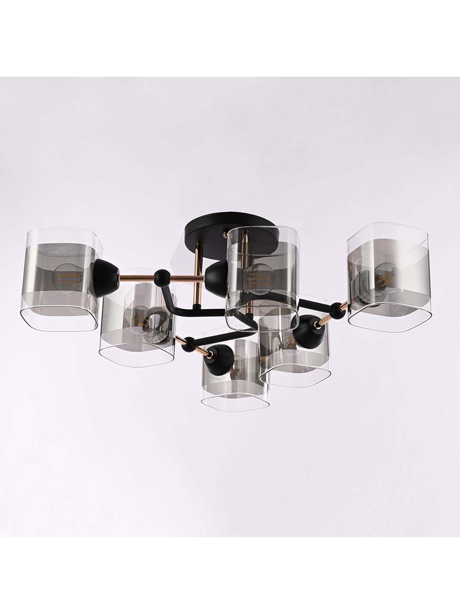 

Люстра потолочная Arte Perfetto Luce 333291456BKFG 6хE27х40W, 3332.9145.6.BK.FG
