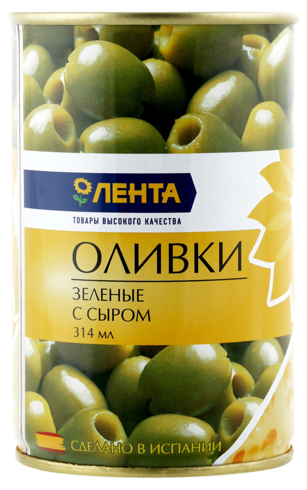 Оливки Лента зеленые фаршированные с сыром 314 мл