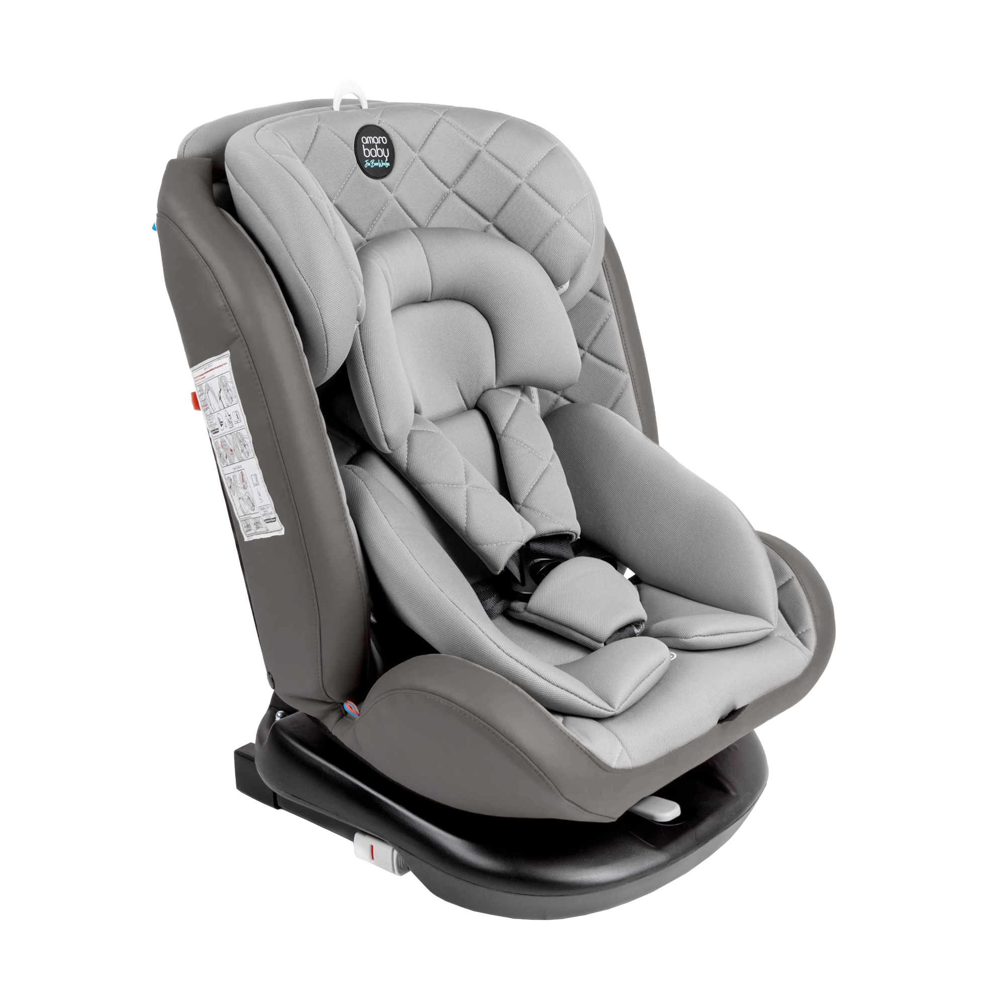 фото Автокресло amarobaby brilliant isofix класс d, группа 0+/1/2/3, серый