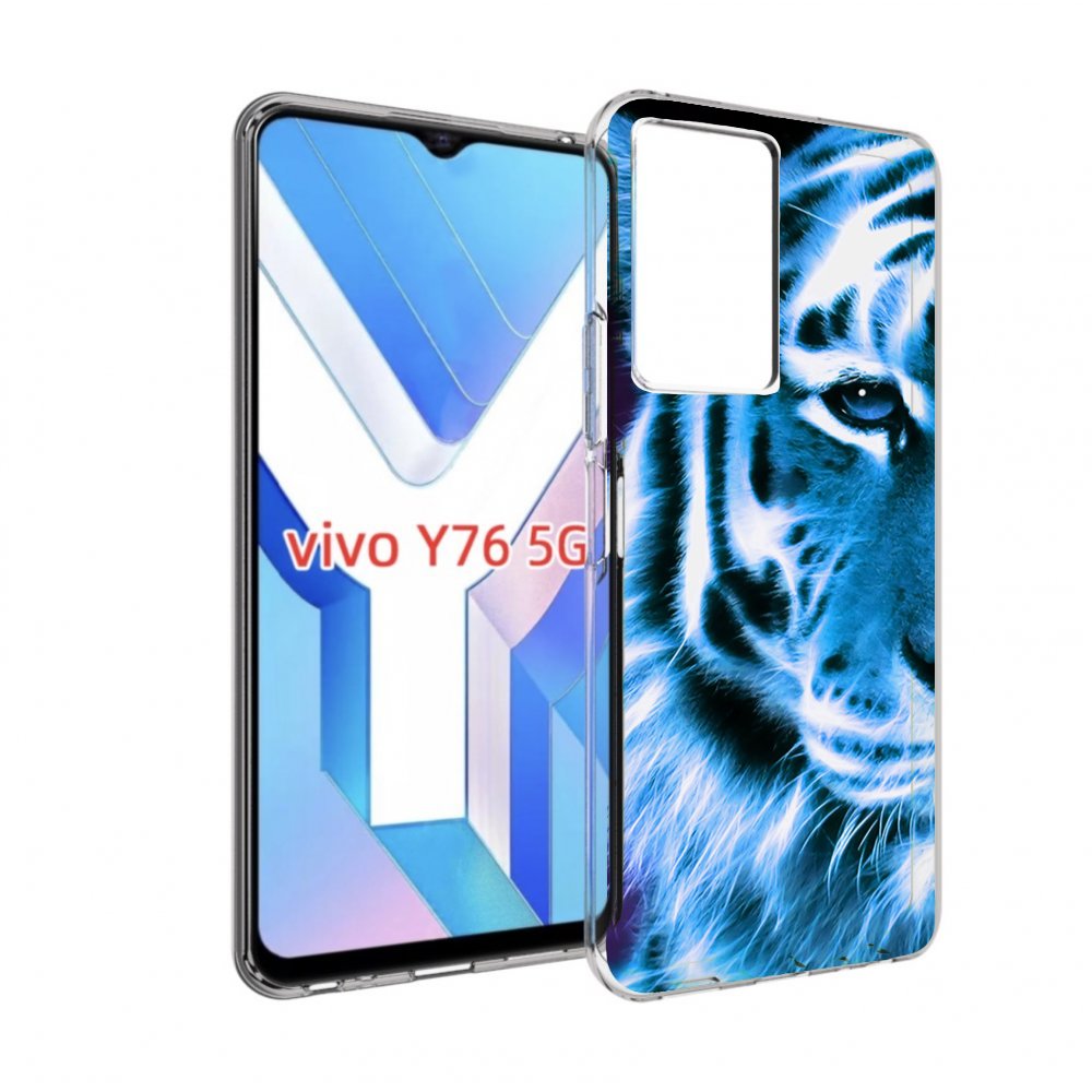 

Чехол MyPads Половина-тигра мужской для Vivo Y76 5G, Прозрачный, Tocco