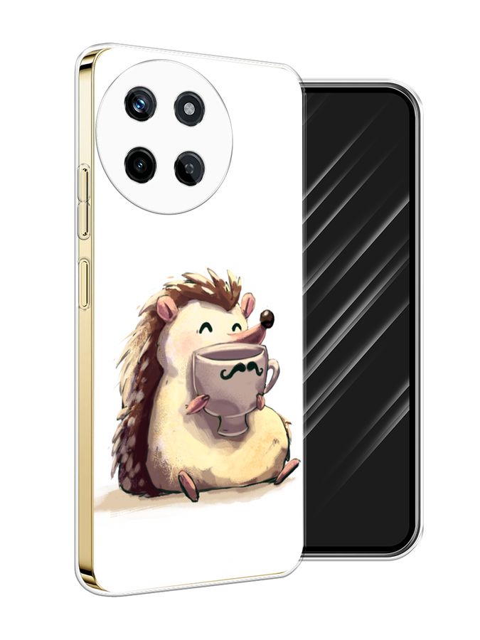 

Чехол Awog на Realme 11 4G "Еж кофеман", Белый;коричневый;бежевый, 2515150-1