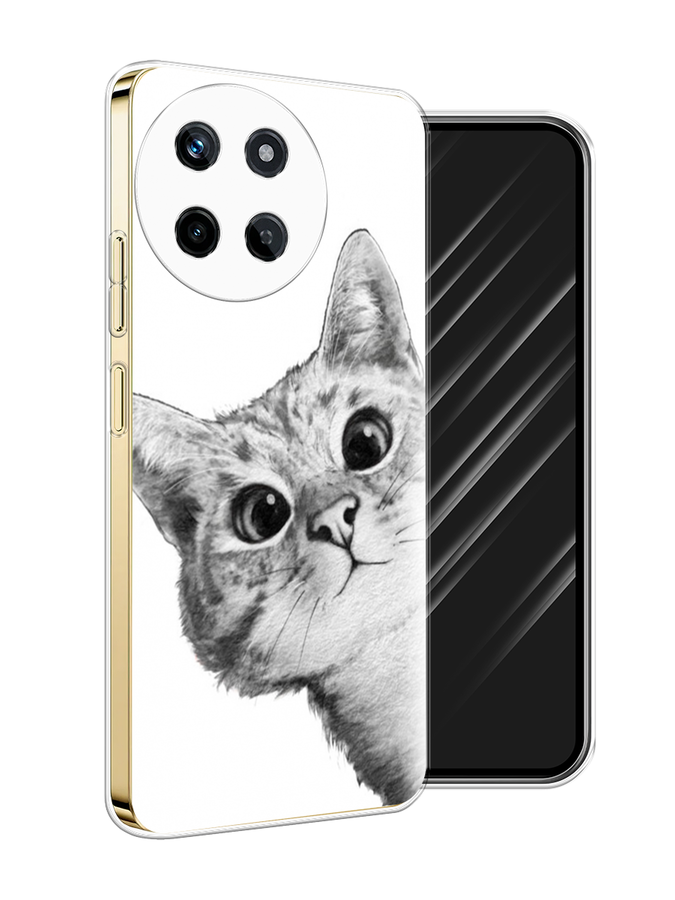 

Чехол Awog на Realme 11 4G "Кот рисунок черно-белый", Черный, 2515150-1