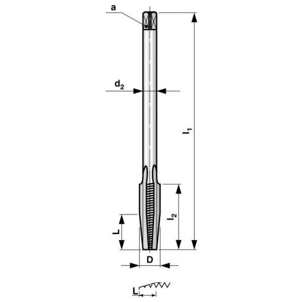 

Гаечный метчик Bucovice Tools М 4 Шаг 0.7 мм 115CrV3 119040