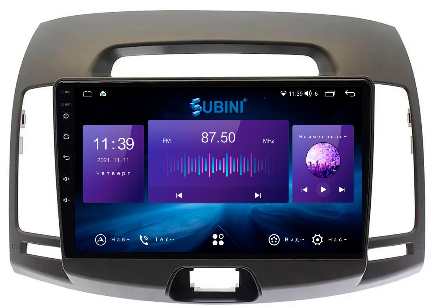 фото Автомагнитола для hyundai elantra (hd), 2006-2010, 6/128 гб ips 9, 2din subini