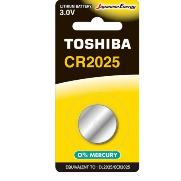 Батарейкa TOSHIBA CR2025, 3 В в блистере 1 штука
